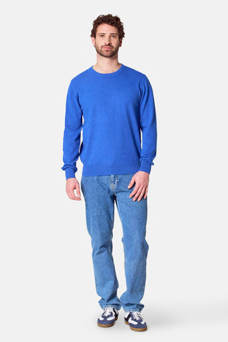 Pull à col rond - bleu