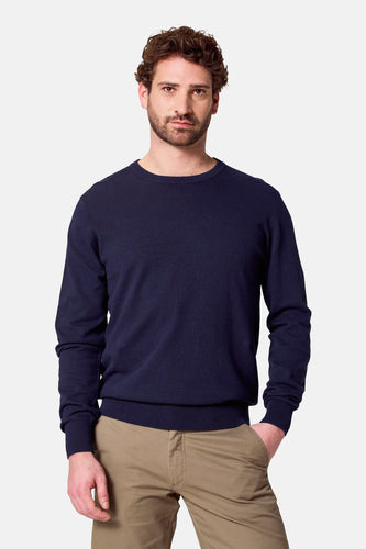 Pull à col rond - Bleu foncé - Bruce & Butler