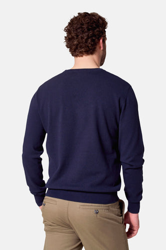 Pull à col rond - Bleu foncé - Bruce & Butler