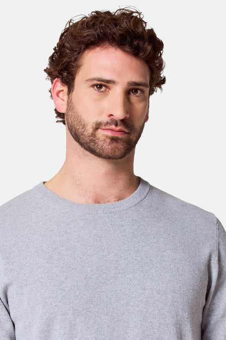Pull à col rond - gris