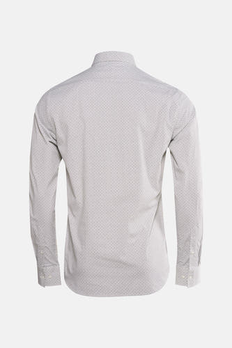 Chemise blanche à manches longues de Bruce & Butler, avec un motif subtil, vue de l'arrière.