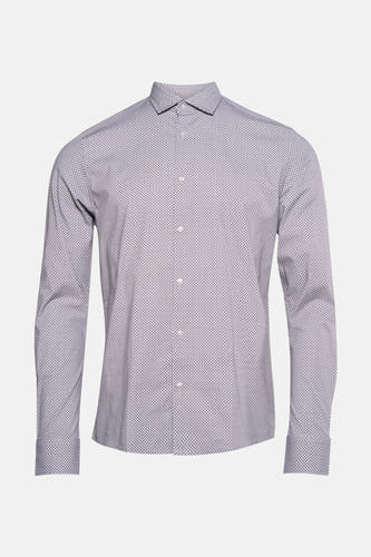 Chemise grise à longues manches de Bruce & Butler, dotée d'un fin motif géométrique.
