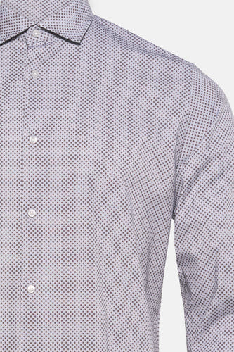 Chemise grise à longues manches de Bruce & Butler, avec un fin motif géométrique.