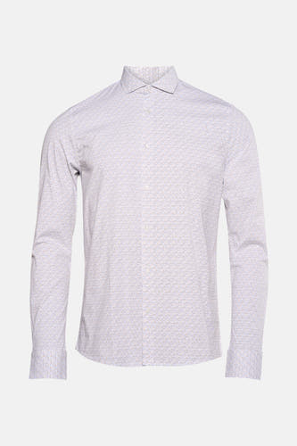Chemise blanche à manches longues de Bruce & Butler, avec un motif géométrique.
