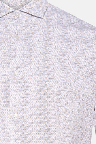 Chemise blanche à manches longues de Bruce & Butler, avec un fin motif géométrique.