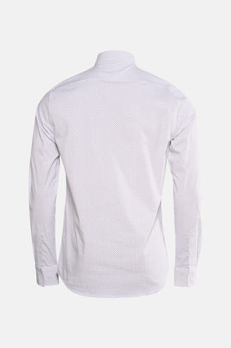 Chemise blanche à manches longues de Bruce & Butler, avec un dessin subtil.