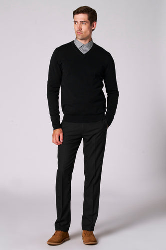 Pull à col en V - noir - Bruce & Butler
