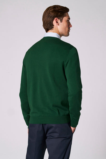 Pull à col en V - vert