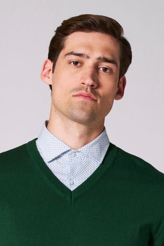 Pull à col en V - vert - Bruce & Butler