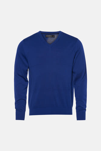 Pull à col en V - bleu