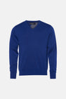 Pull à col en V - bleu