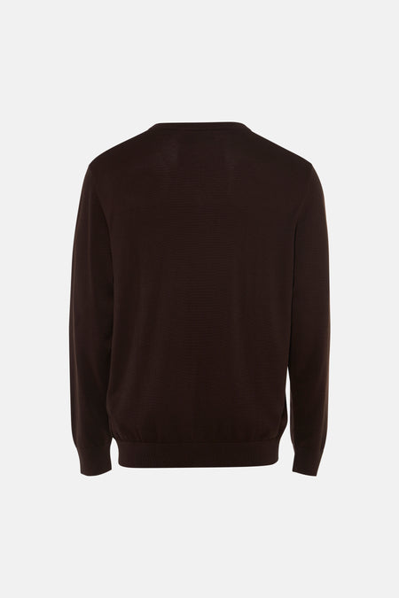 Pull à col en V - brun