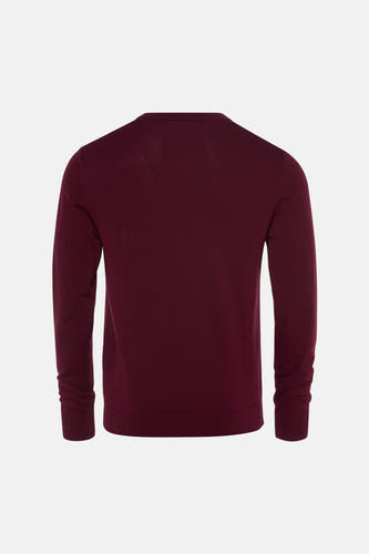 Pull à col en V - bordeaux