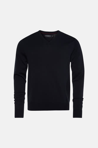 Pull à col en V - Bleu foncé