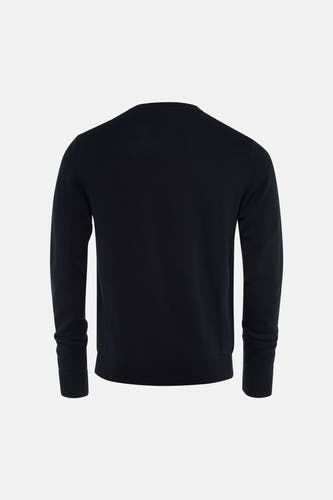 Pull à col en V - Bleu foncé