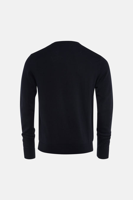 Pull à col en V - Bleu foncé