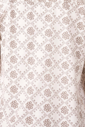 Chemise multicolore de Bruce & Butler avec un motif de motifs floraux et de lignes losangées.