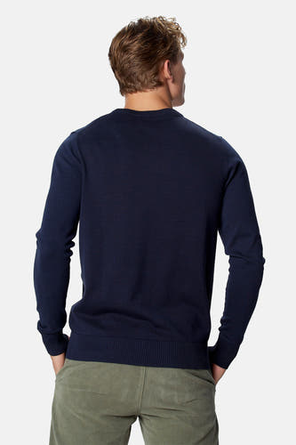 Pull col O - bleu