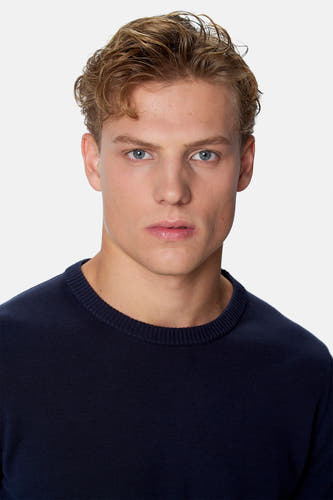 Pull col O - bleu