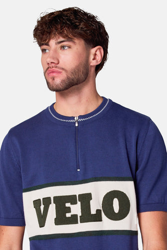 Polo à manches courtes - bleu - Cyclo Club Marcel