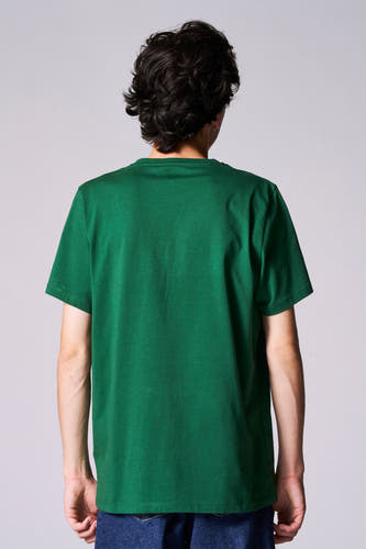 T-shirt vert avec manches courtes de Cyclo Club Marcel, vu de derrière.