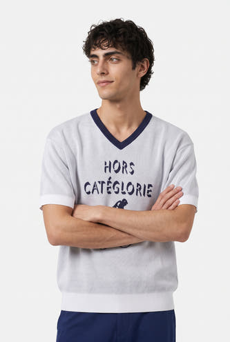 Pull col O - blanc