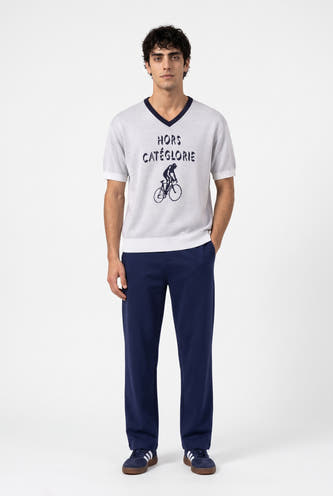 Pull col O - blanc