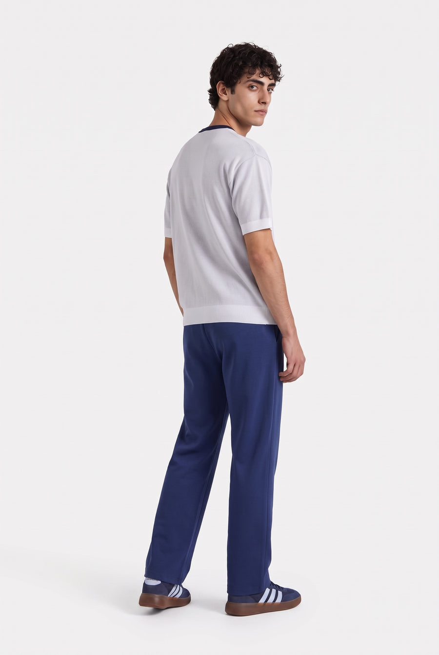 Pull col O - blanc