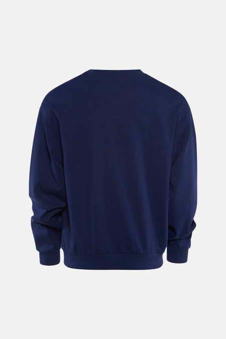 Sweat col O - bleu