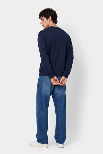 Sweat col O - bleu