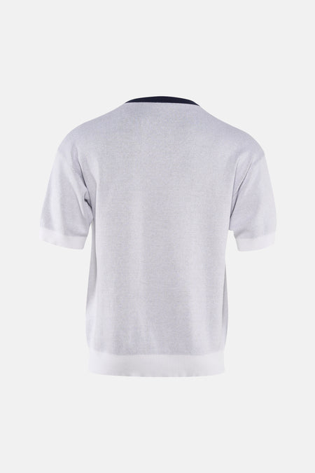Pull col O - blanc