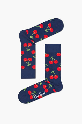 Chaussettes bleues de Happy Socks avec un motif de cerises.