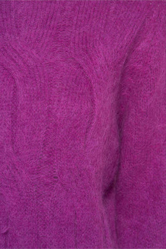 Gilet marron avec col rond de Clouds of Fashion, en une douce texture veloutée.