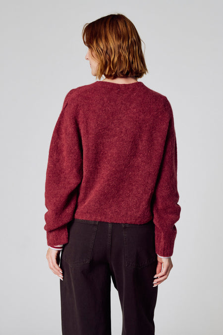 Pull à col rond - Bordeaux