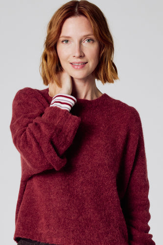 Pull à col rond - Bordeaux - Clouds of Fashion