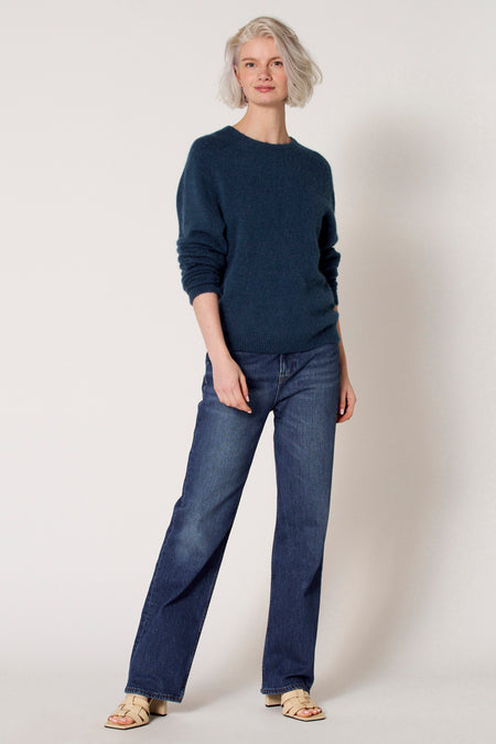 Pull à col rond - bleu