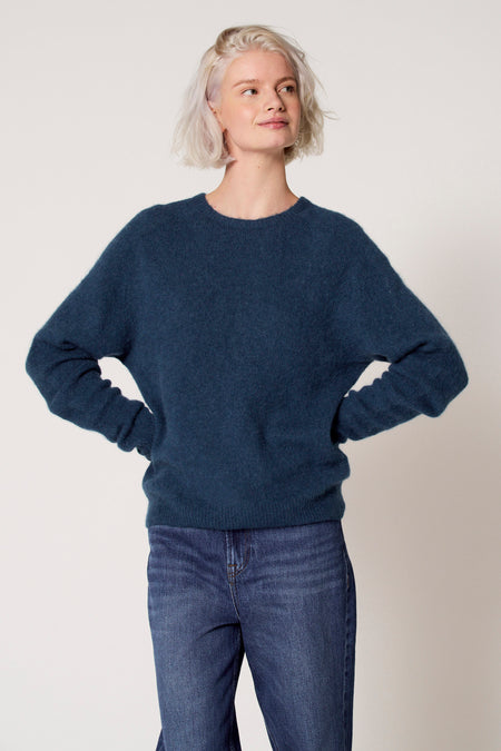 Pull à col rond - bleu