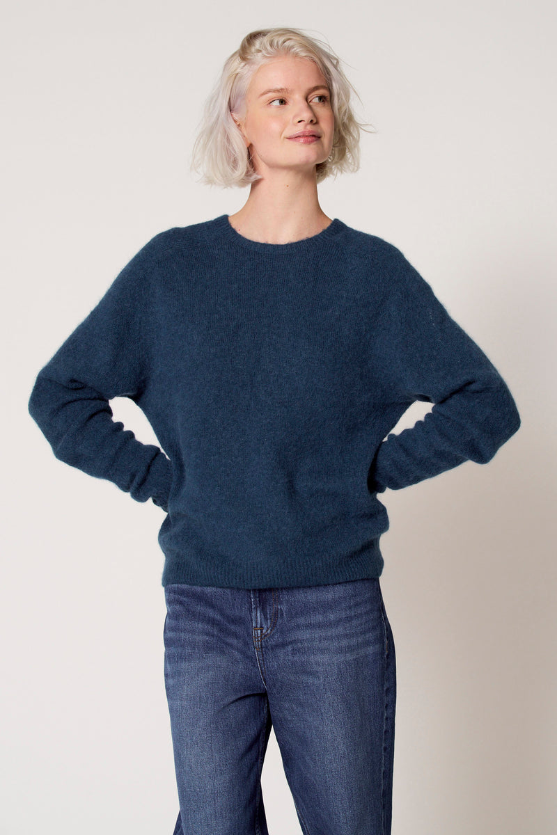 Pull à col rond - bleu