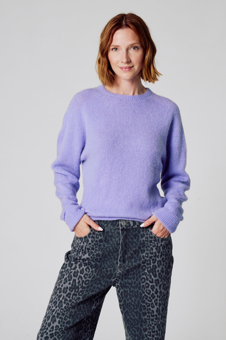 Pull à col rond - violet - Clouds of Fashion