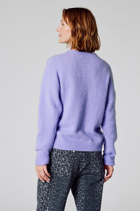 Pull à col rond - violet