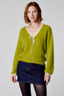 Pull à col en V - vert