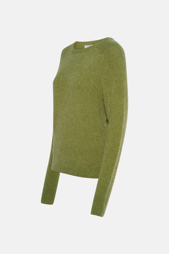 T-shirt vert avec col rond de Clouds of Fashion, en une texture fine tr
