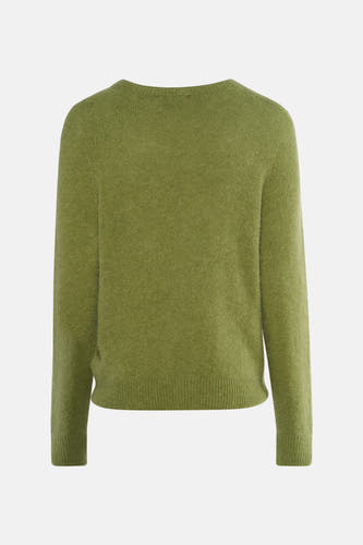 T-shirt vert avec col rond de Clouds of Fashion, en tissu fin trtricoté et longues manches.