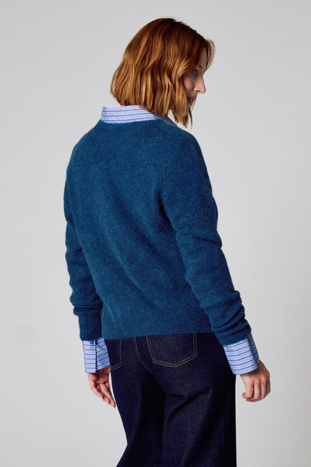 Pull à col rond - bleu