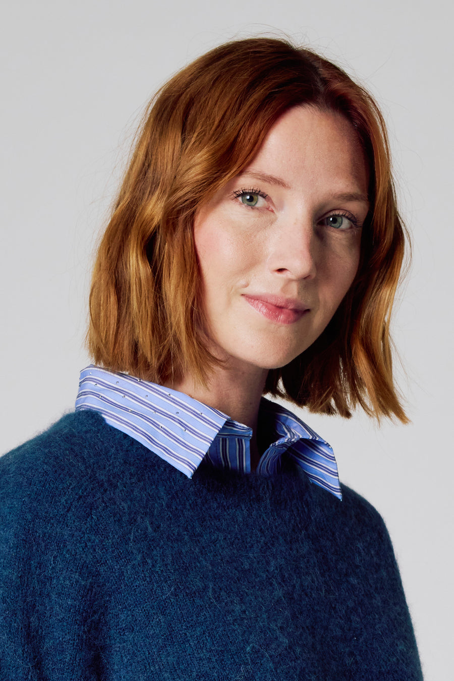 Pull à col rond - bleu - Clouds of Fashion