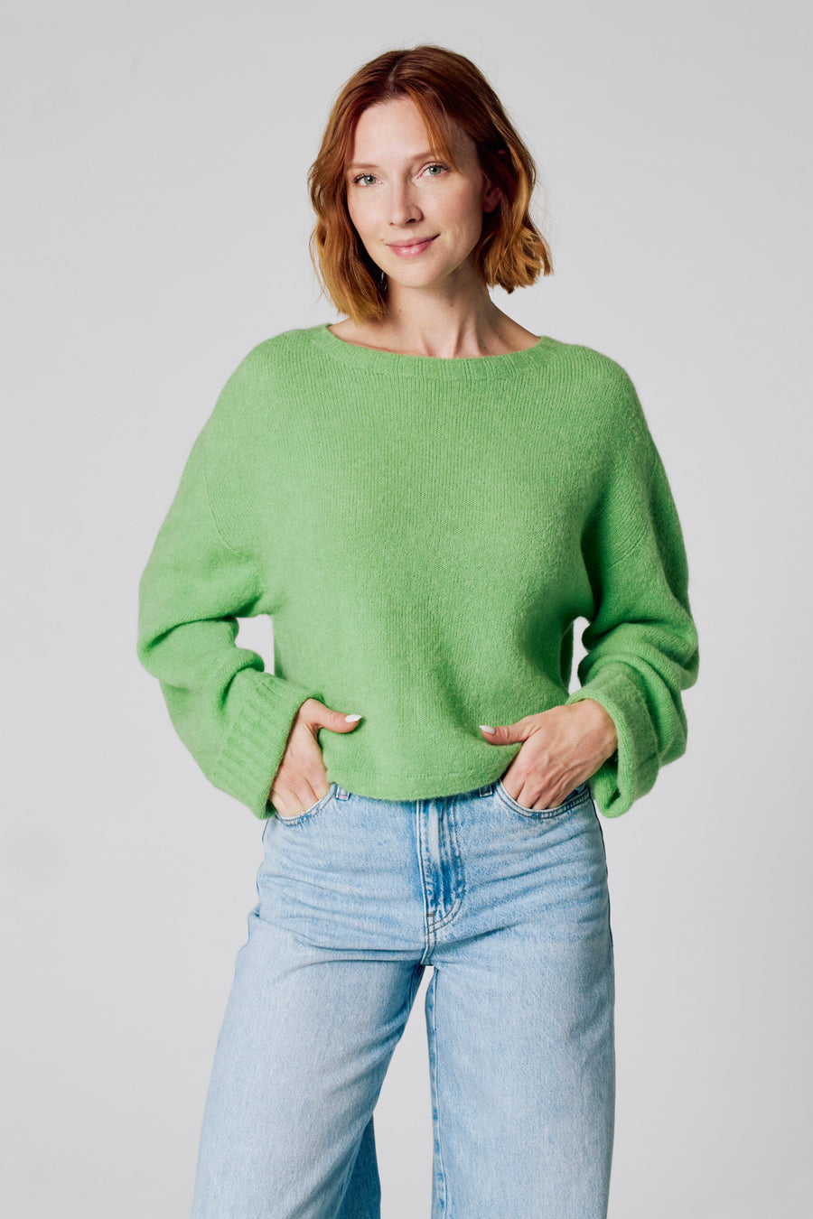 Pull à col rond - vert - Clouds of Fashion