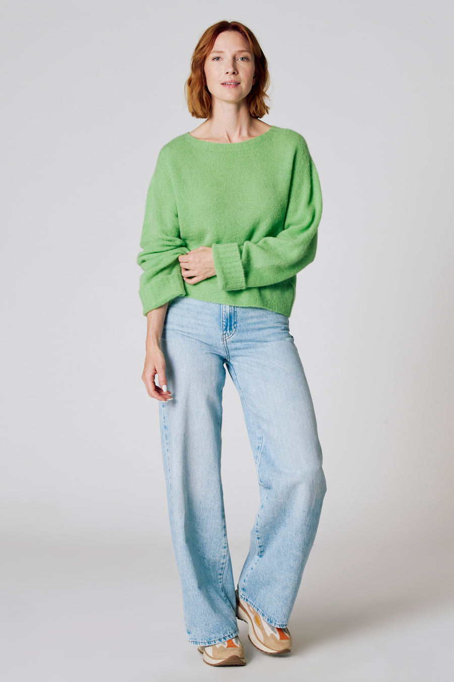 Pull à col rond - vert - Clouds of Fashion