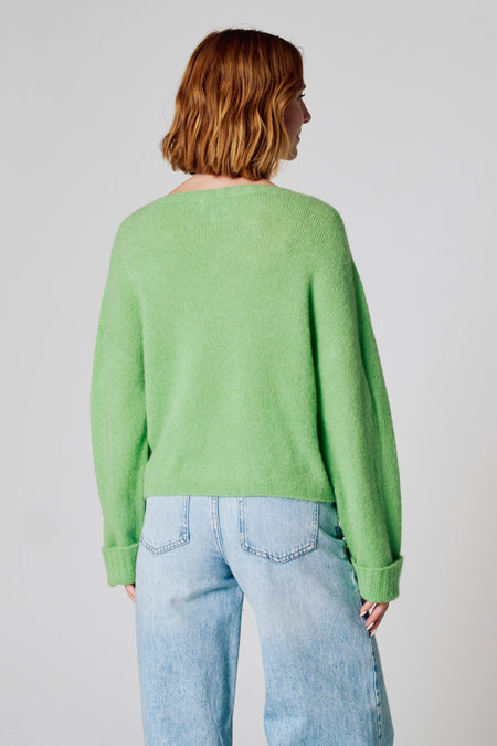 Pull à col rond - vert