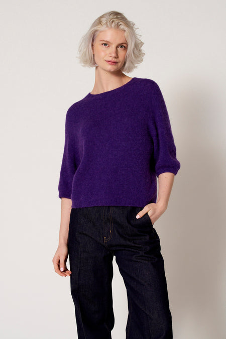 Pull à col rond - violet