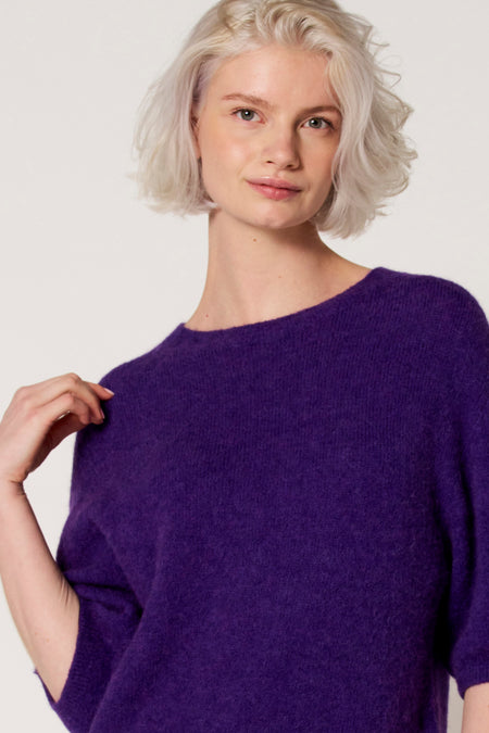 Pull à col rond - violet